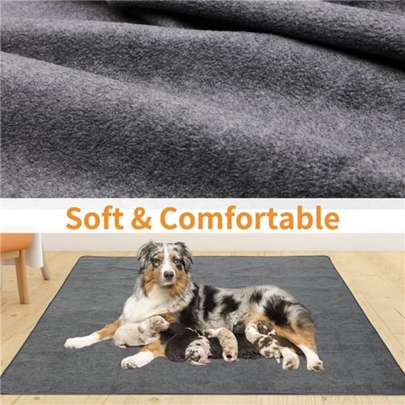 2 Packs XL Reusable Dog Mat for Floor, Non-Slip Washable Pee Pad (36"x48"-Gray) - Picture 5 of 6